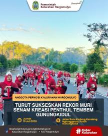 ANGGOTA PERWOSI KALURAHAN HARGOMULYO TURUT SUKSESKAN REKOR MURI SENAM KREASI PENTUL TEMBEM